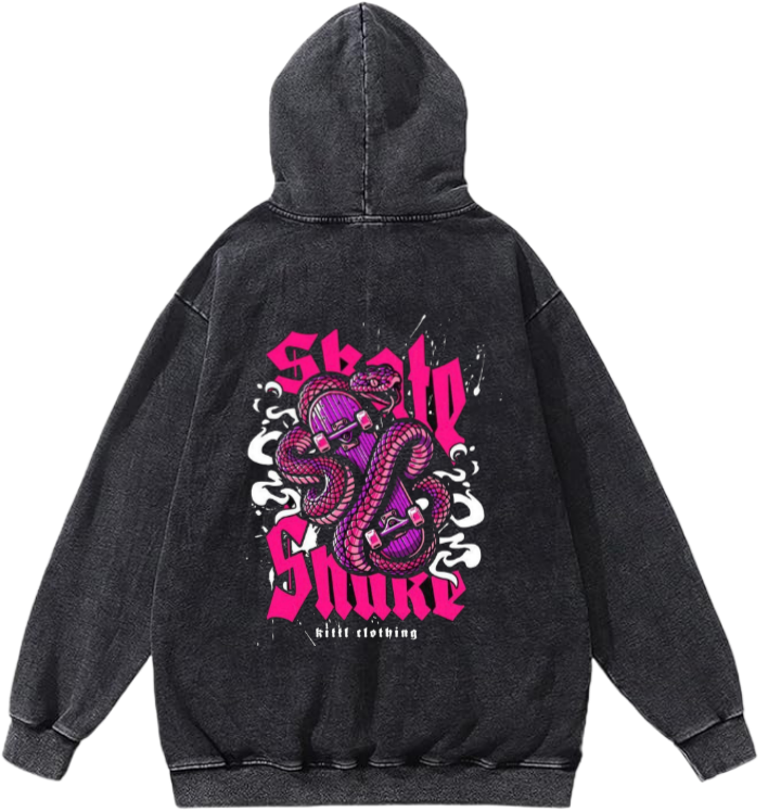 Skate Shark Over Size hoodie Washed Back 40