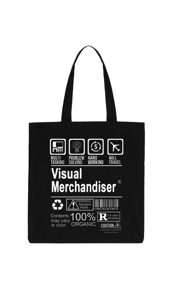 Visual Merchandiser Back text tote bag Black 17