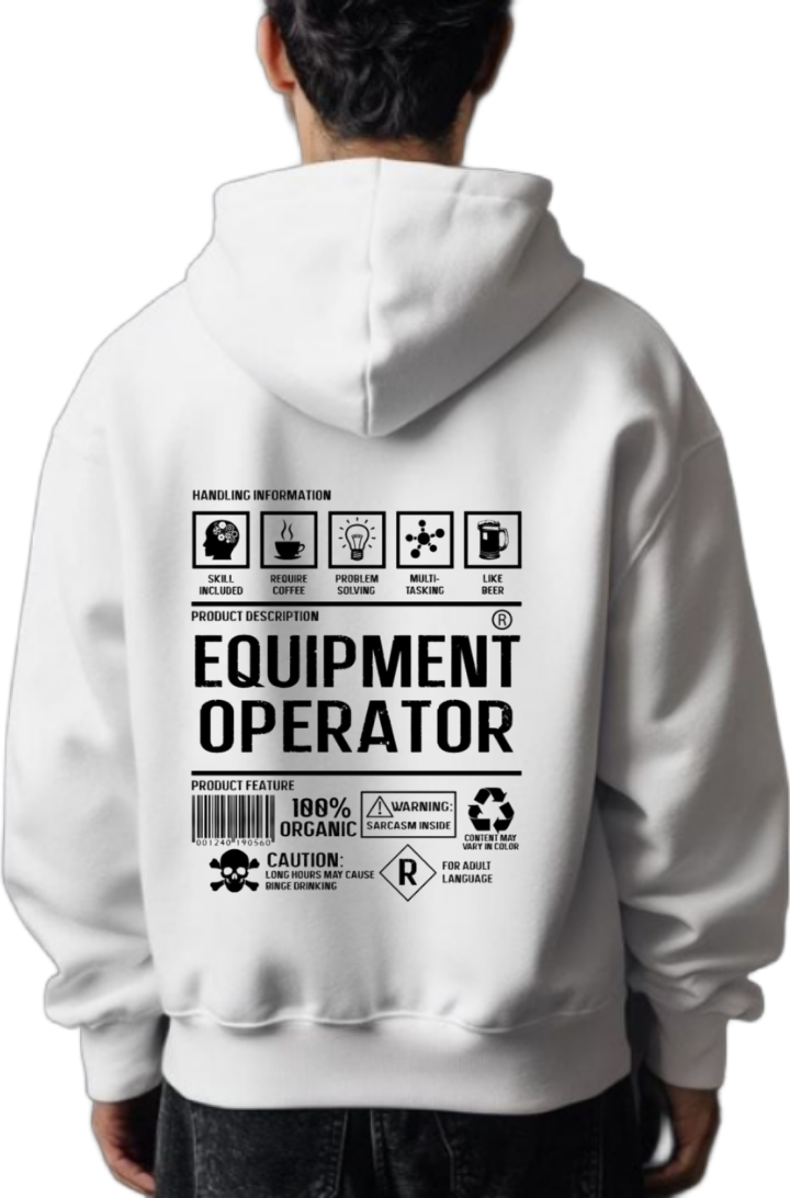 HANDLING INFORMATION Back text oversize hoodie White back 20