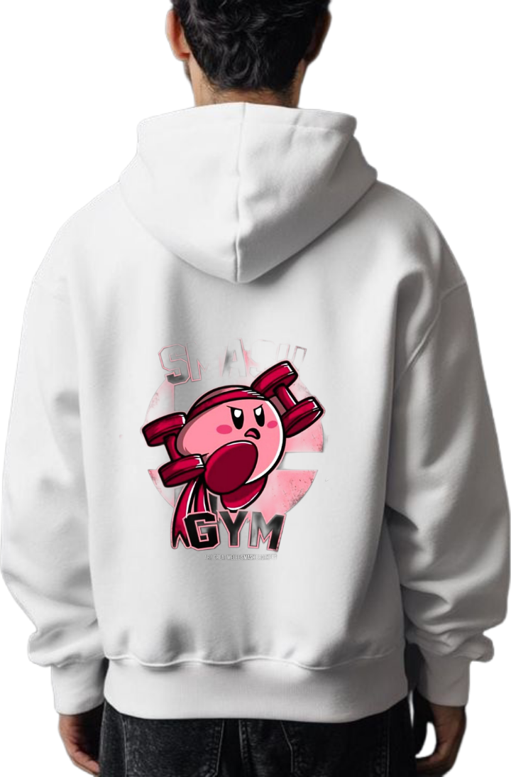 Smash Gym One Size hoodie White Back 19