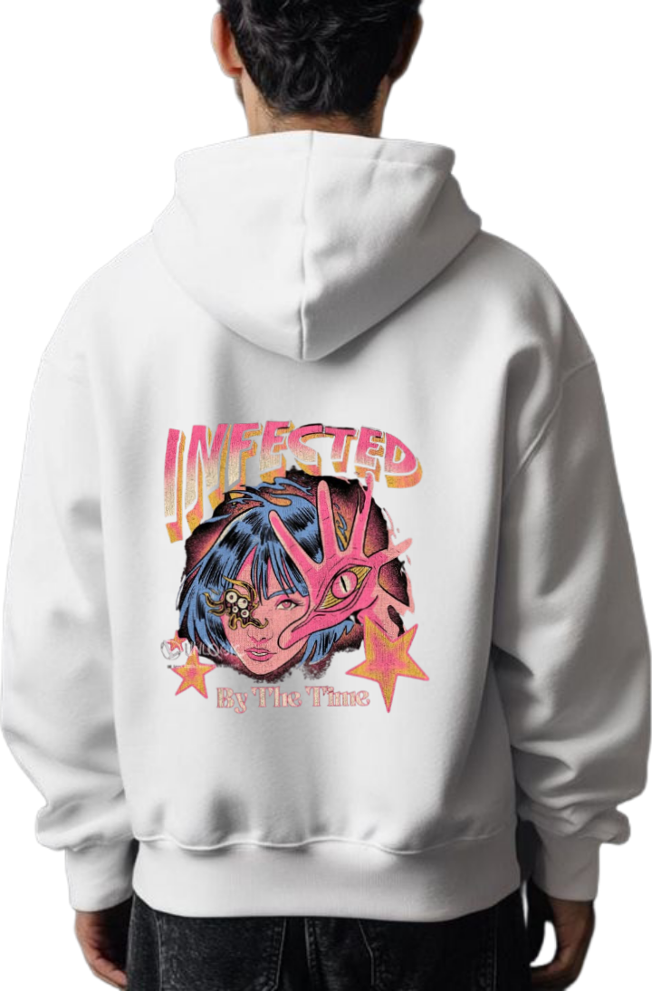 aliens Oversize Hoodie Back White 21