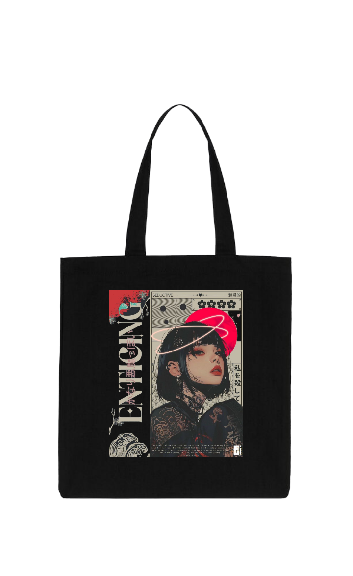 RANDOM ANIME GIRL tote bag Black 21