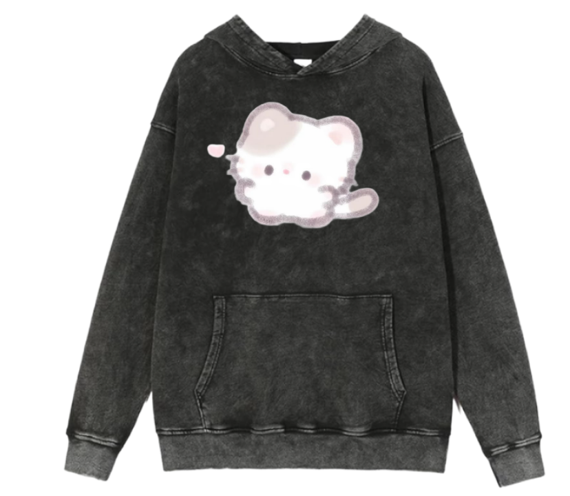 cat Oversize Hoodie Washed 21