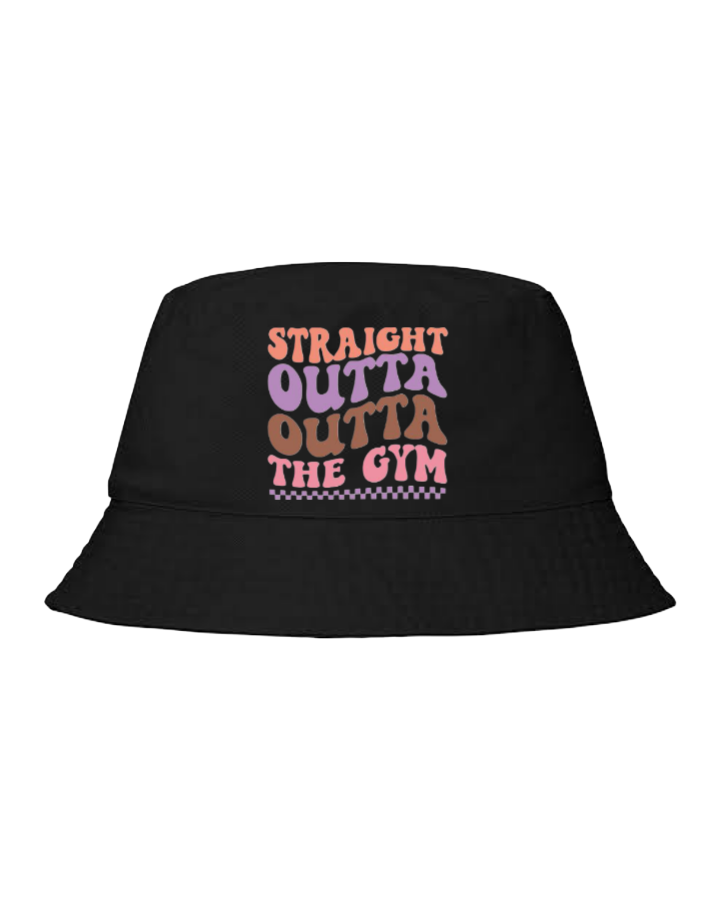 workout gym pilates Bucket hat Fishman hat cap Black 21
