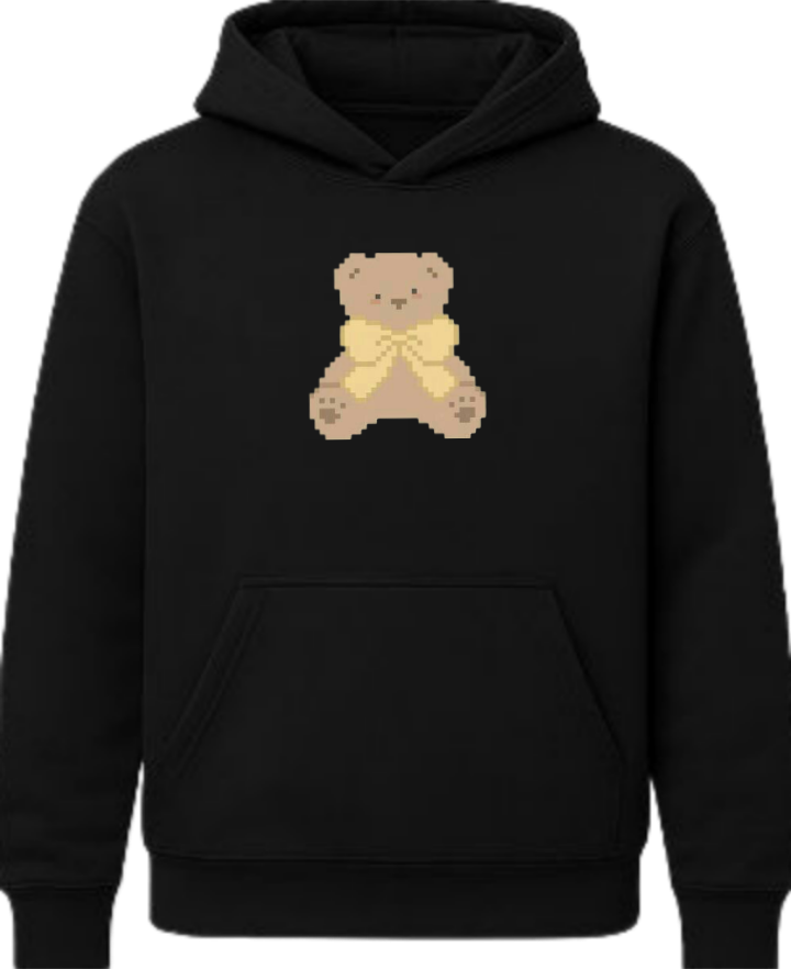 bear Oversize Hoodie Black 21