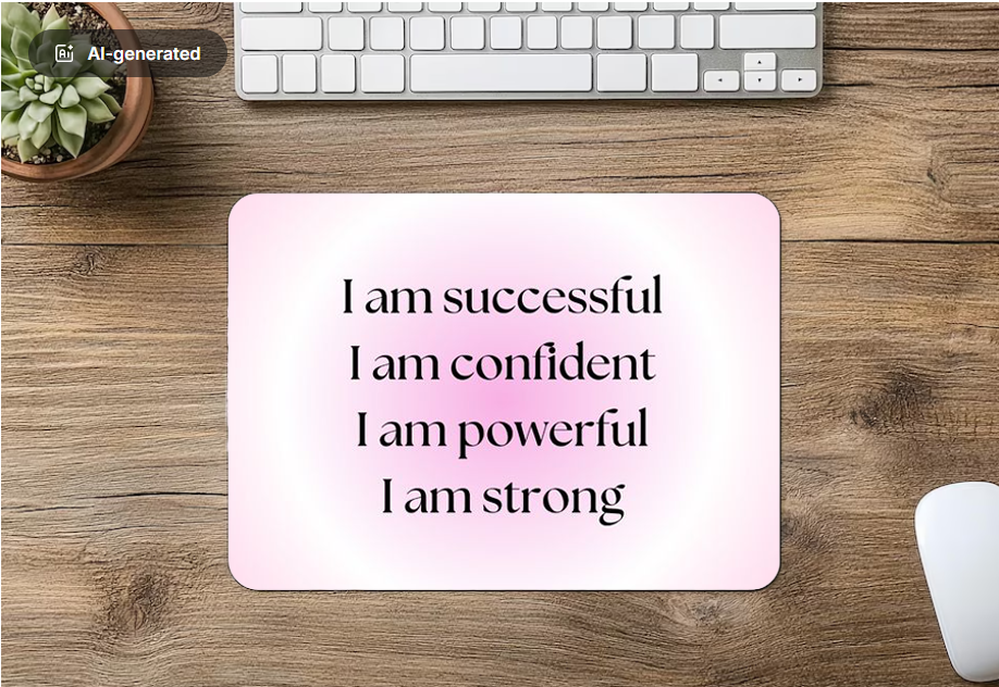 Mouse Pad Al-generated I am successful I am confident I am powerful I am strong