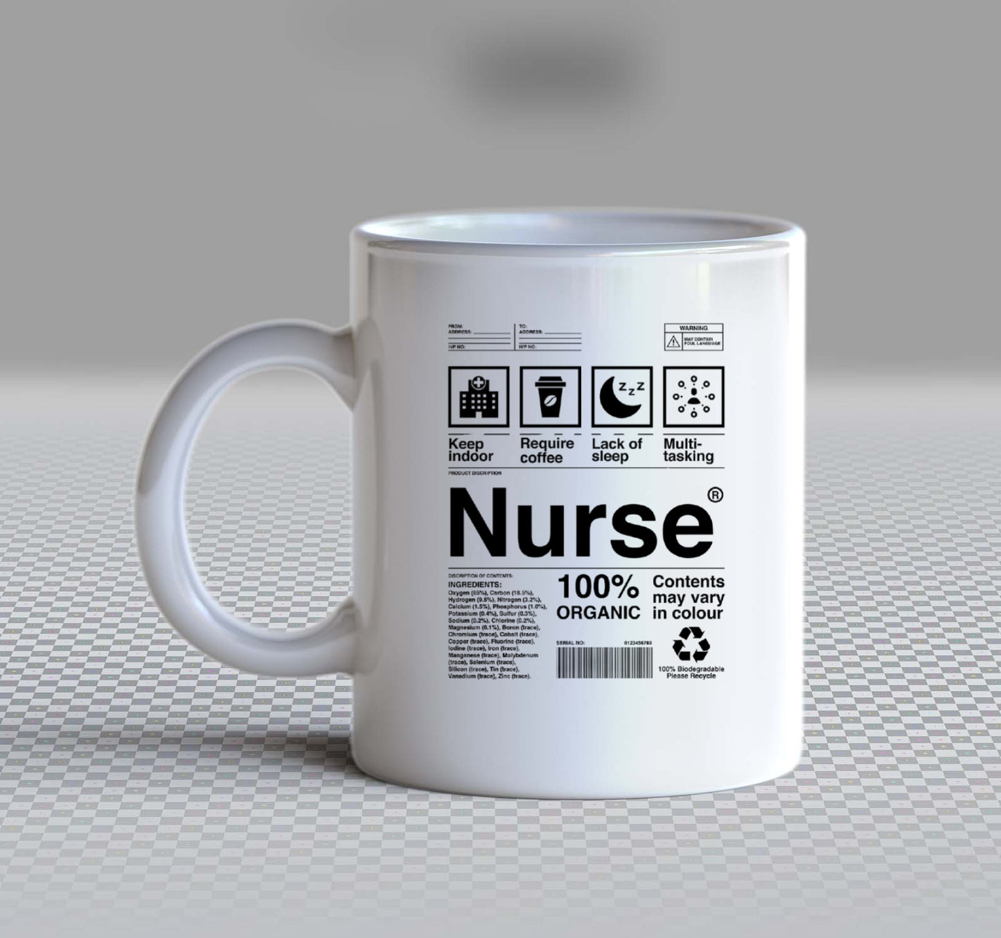 Nurse Back text Mug 21