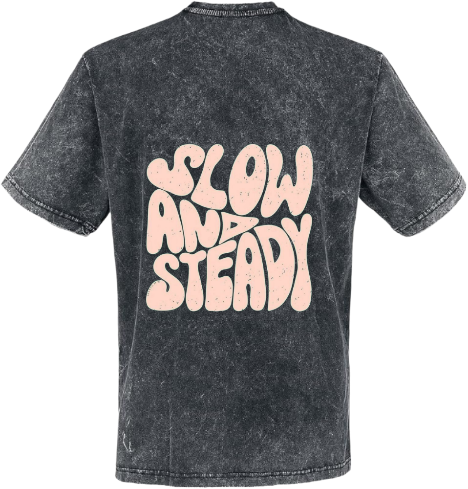SLOW AN STEADY t- shirt One Size Washed Back 21