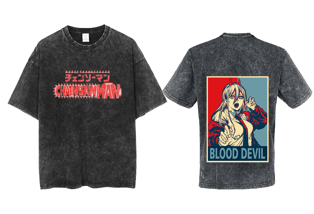 Chainsaw Man t- shirt One Size Washed Back 19