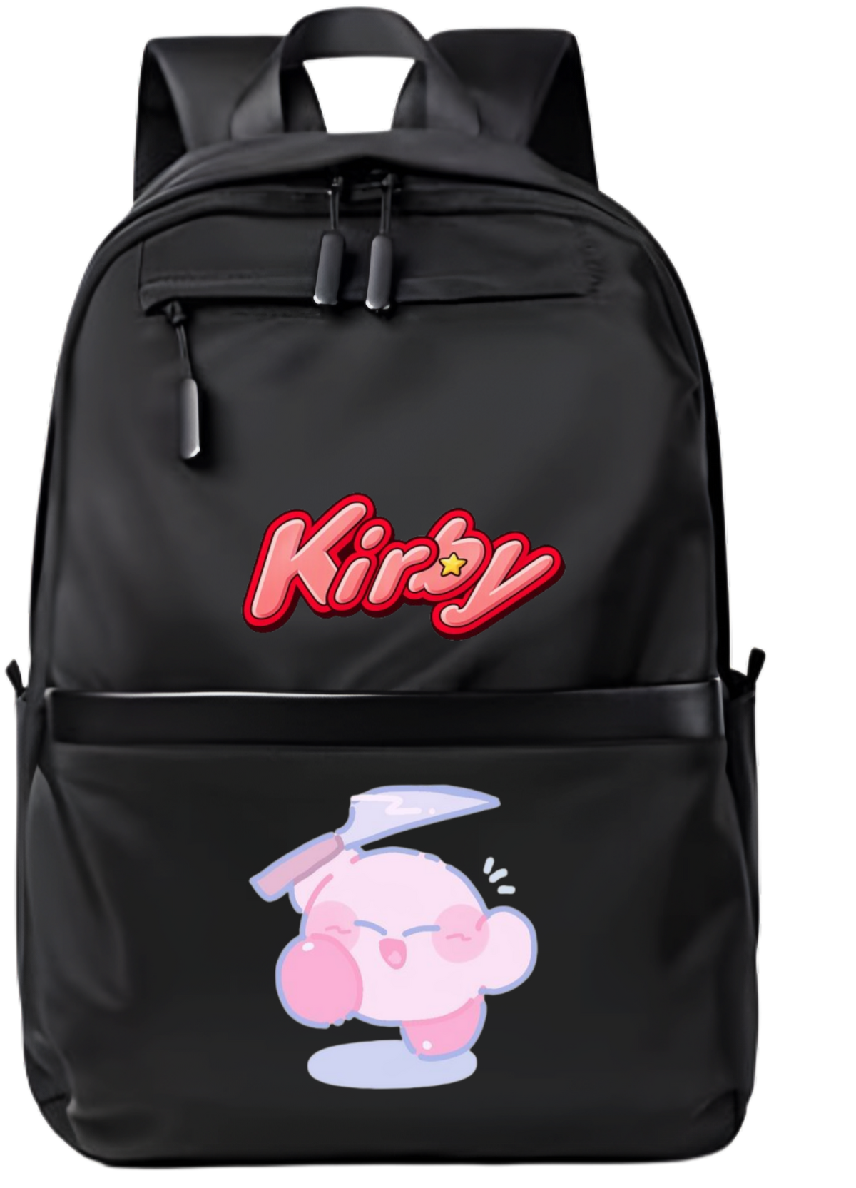 Kirby Backpack for Kids Teens, Cute Anime Cartoon Black School Bag, Casual Daypack Travel Bookbag for Boys and Girls 21