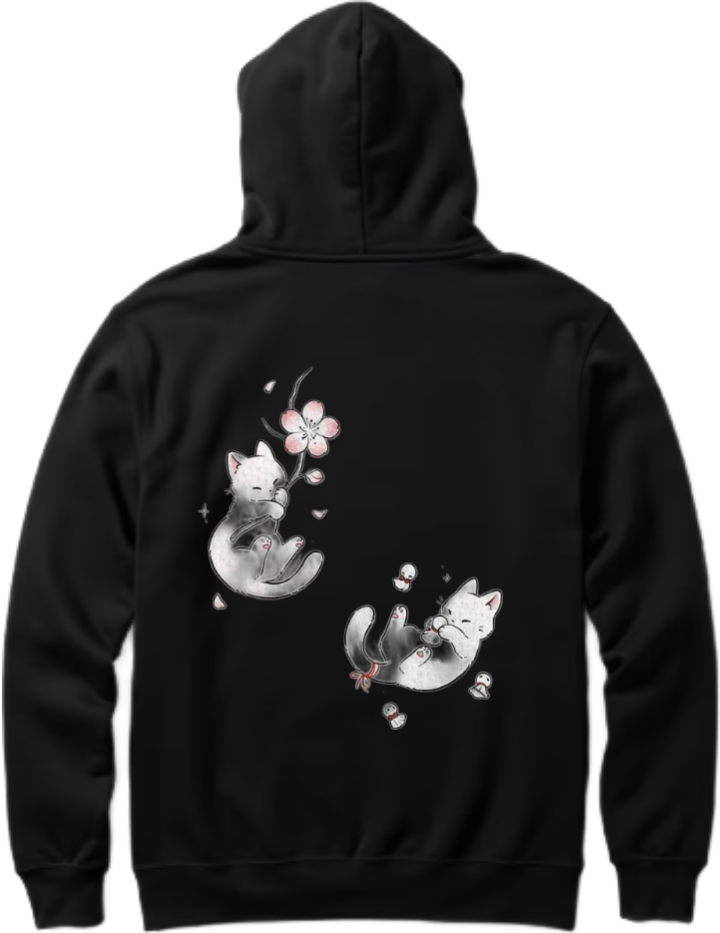 Sakura One Size hoodie Black Back 21