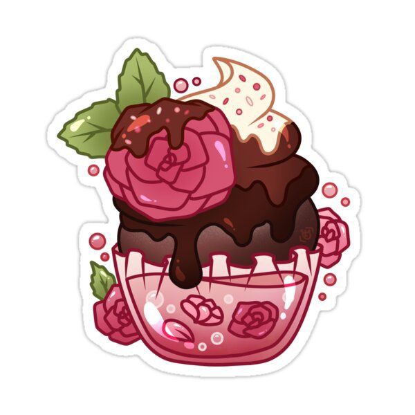 Rose Chocolate Cupcake Sticker 97