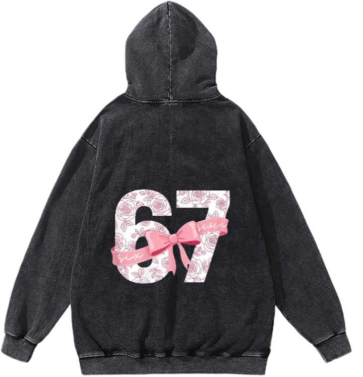 67 designs Oversize Hoodie Washed Back 21