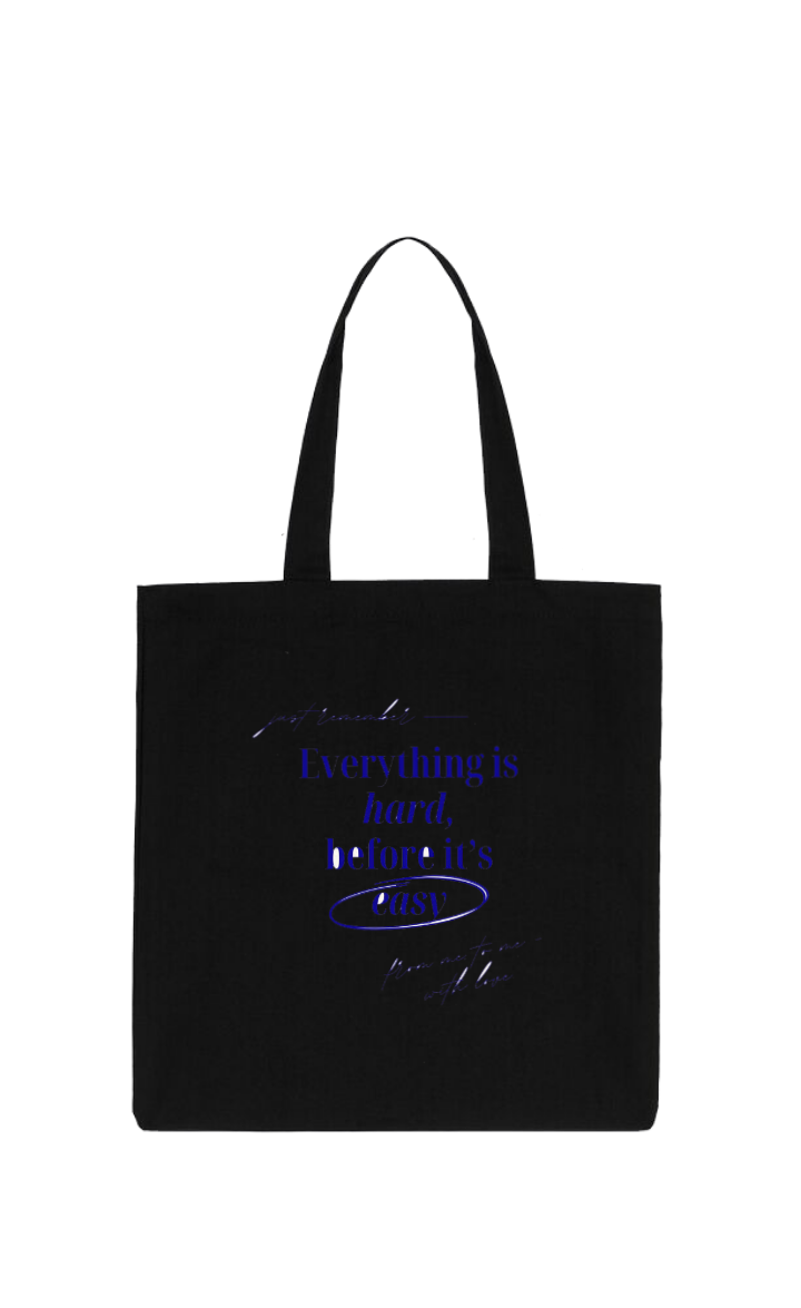 Everything is hard tote bag Black 22