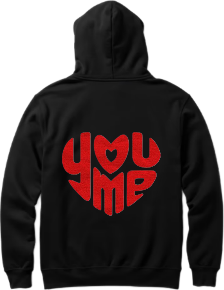VaIentine coupIe Oversize Hoodie Black Back 22
