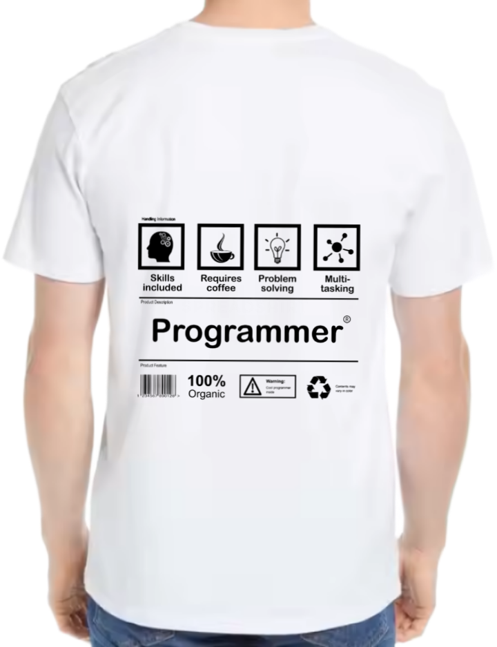 Programmer Operator Back text One Size t- shirt White Back 22