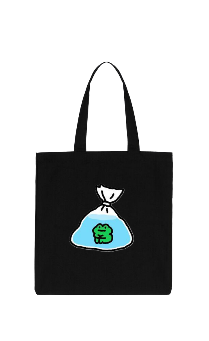 Frog tote bag Black 22