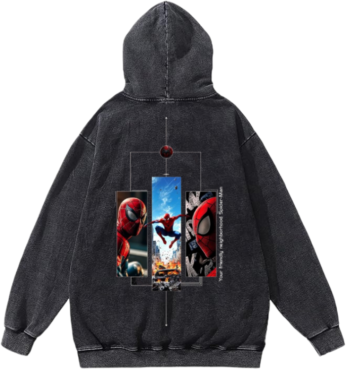 Spiderman One Size hoodie Washed Back 22