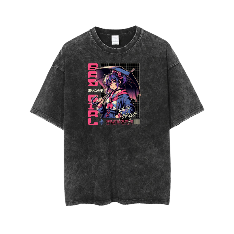 RANDOM ANIME GIRL t- shirt Washed 22