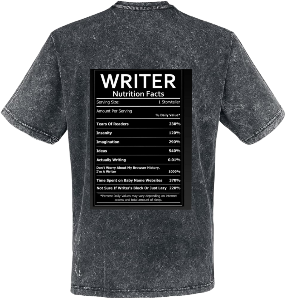 WRITER Back text One Size t- shirt Washed Back 101