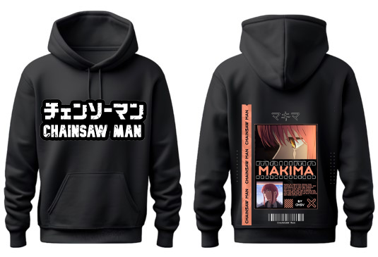 Chainsaw Man One Size hoodie Black Back 23