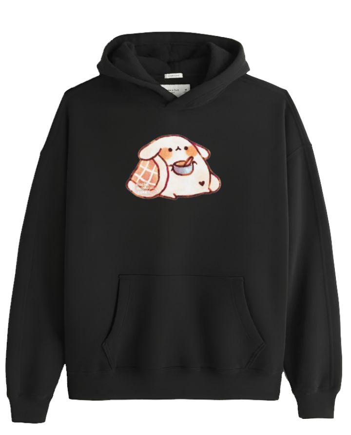 bunny Oversize Hoodie Black 23