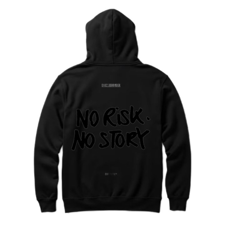 No Risk. NO STORY One Size hoodie Black Back 23