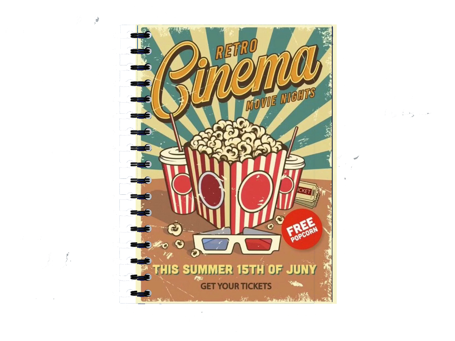 Retro Cinema Movie Nights Notebook A5 23