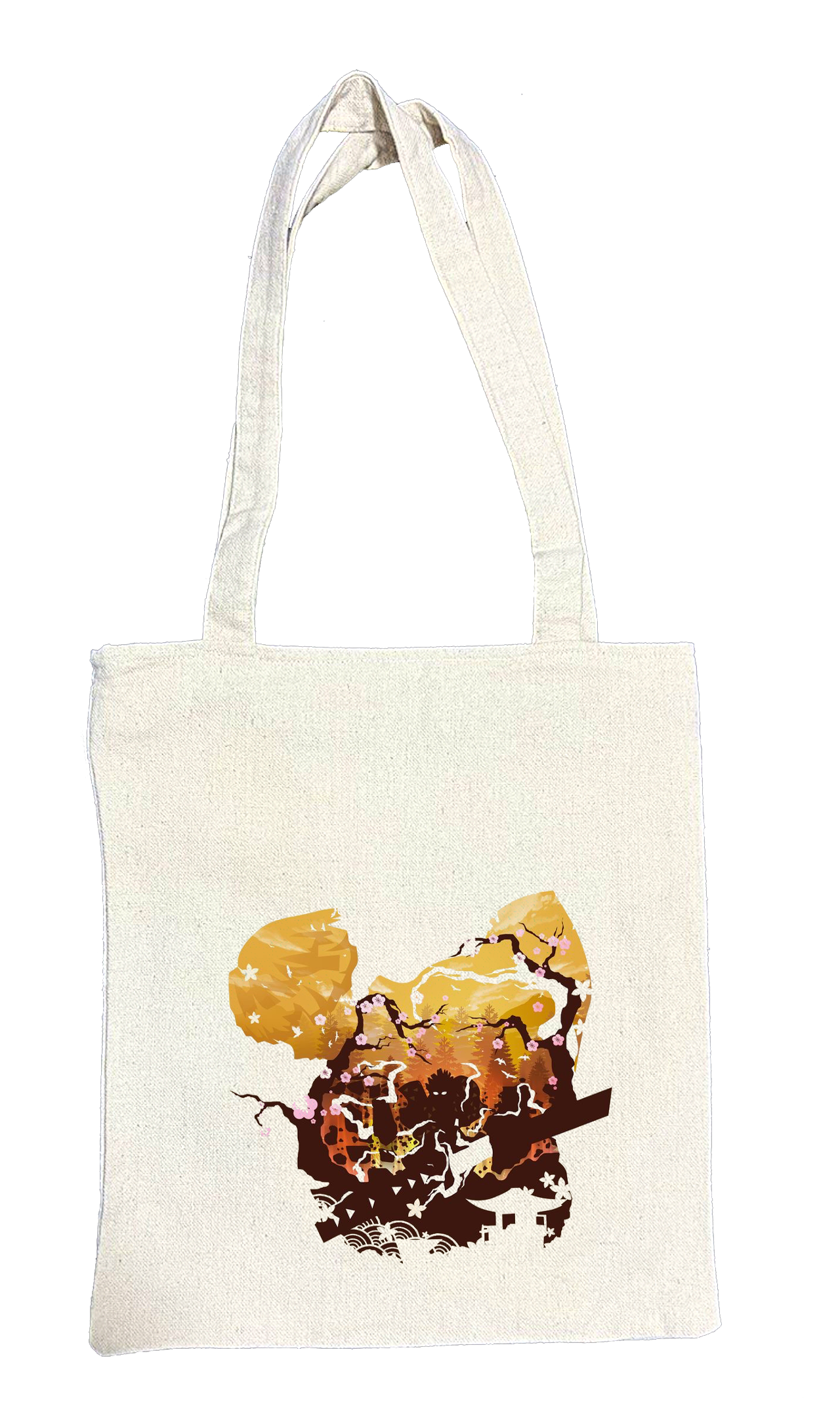 Anime Demon slayer nezuko tanjiro tote bag Beige 23