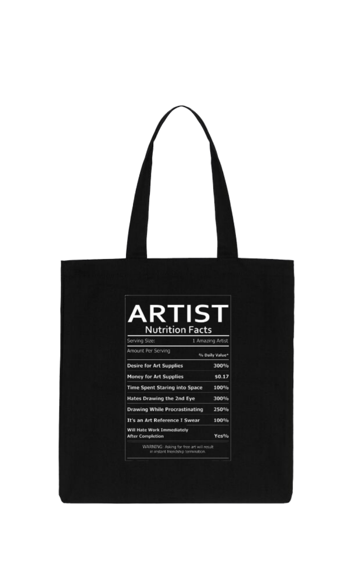ARTIST Back text tote bag Black 138