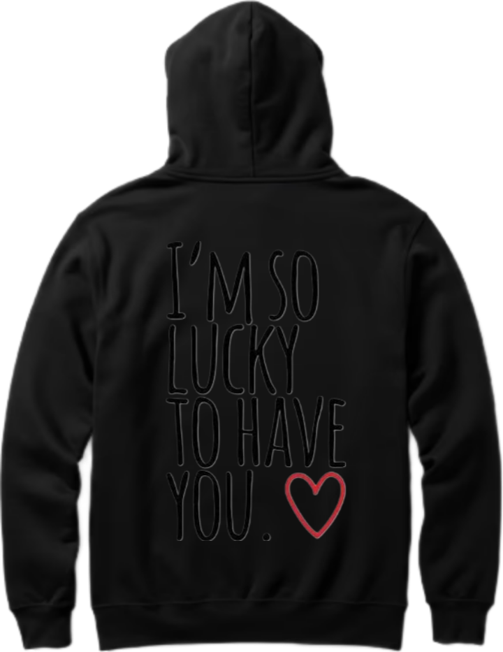 VaIentine coupIe Oversize Hoodie Black Back 24