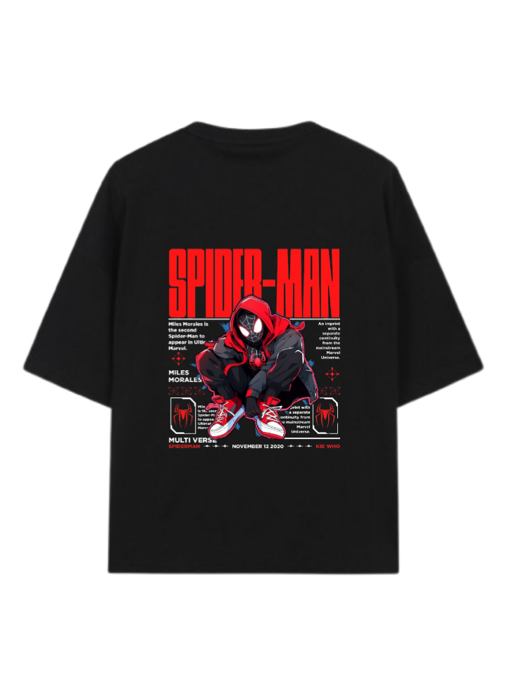 Spiderman t- shirt One Size Black Back 24