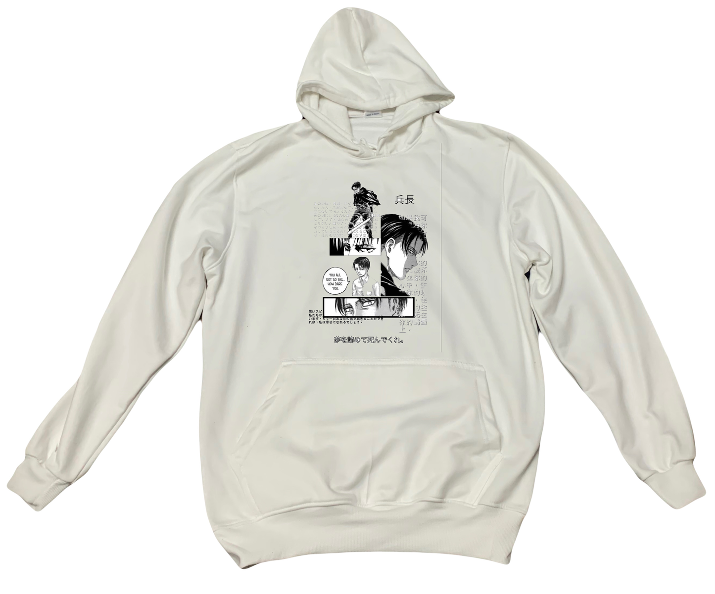Anime Attack on titan shingeki no kyojin eren levi mikasa Aot White Oversize HOODIE 24