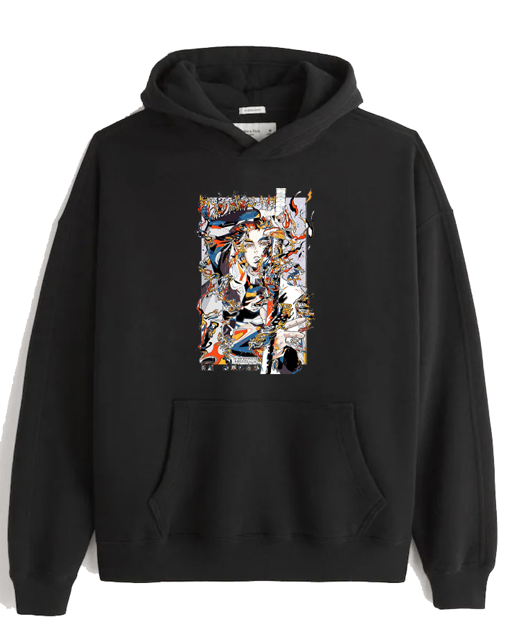 Anime Demon slayer nezuko tanjiro Oversize Hoodie Black 24