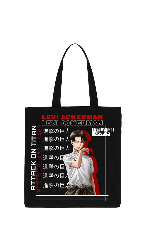 Anime Attack on titan shingeki no kyojin Aot Black tote bag 23