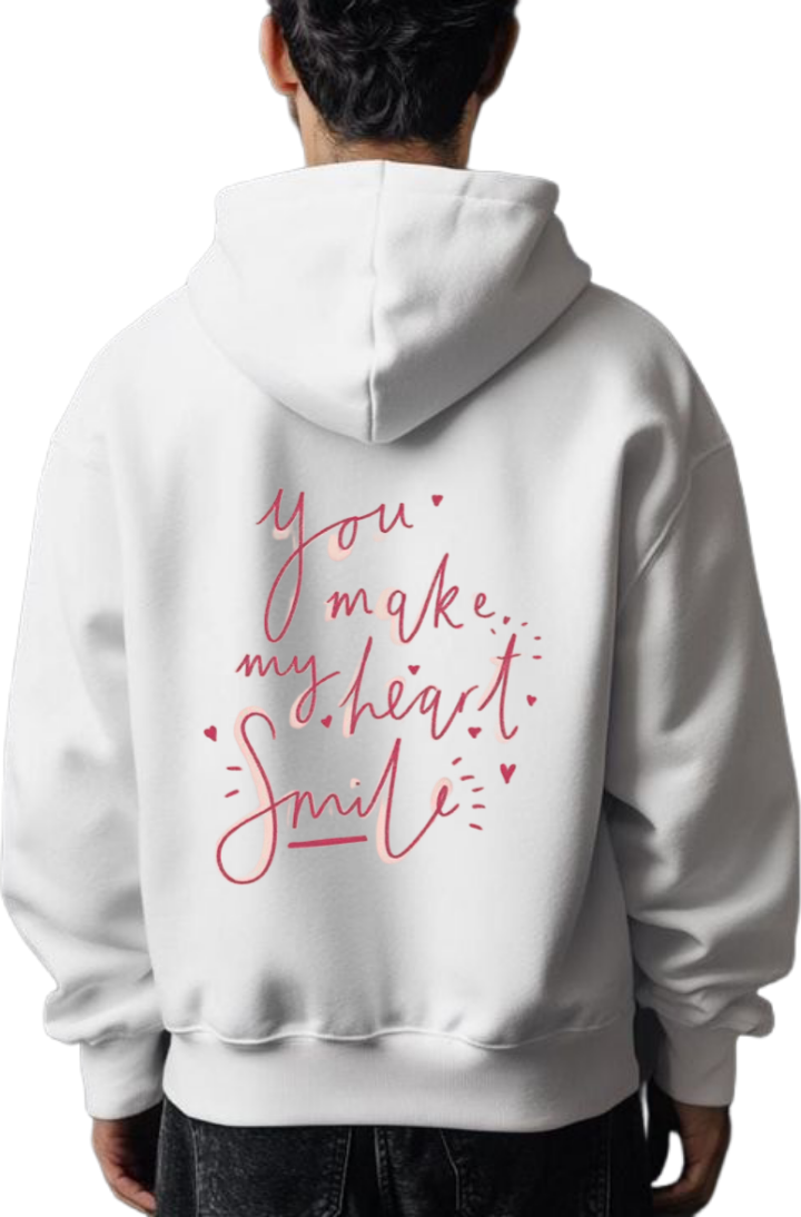 VaIentine coupIe Oversize Hoodie White Back 23