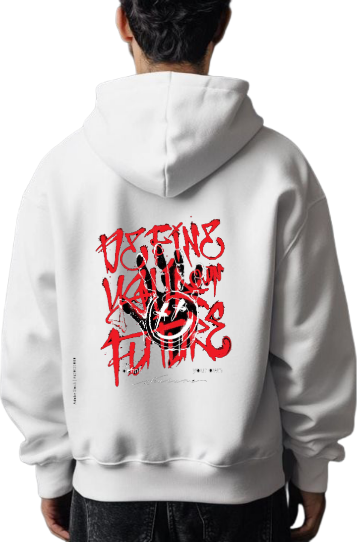 DEFINE FUTURE Over Size hoodie White Back 97