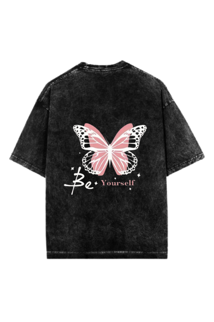 butterflies One Size t- shirt Washed Back 24
