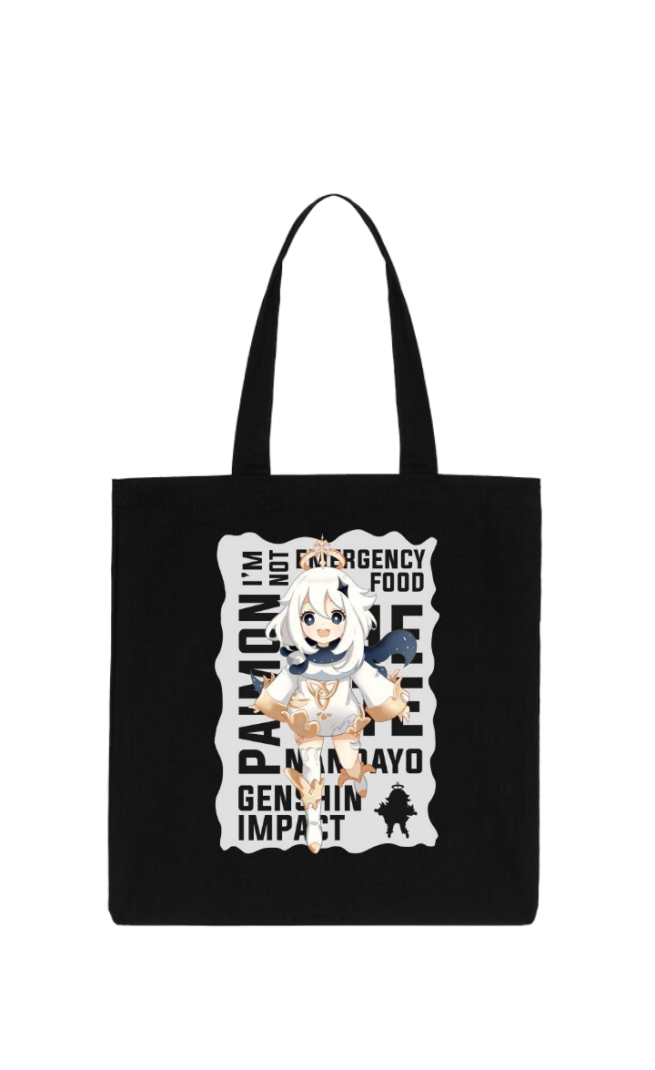 Genshin Impact Paimon tote bag Black 24