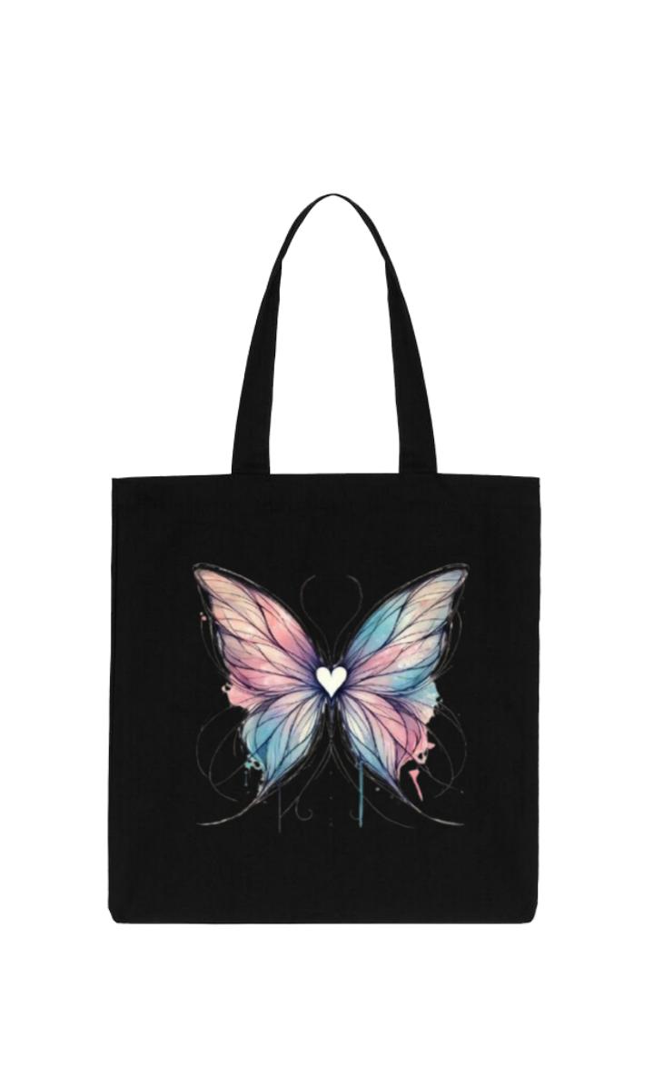butterflies tote bag Black 24