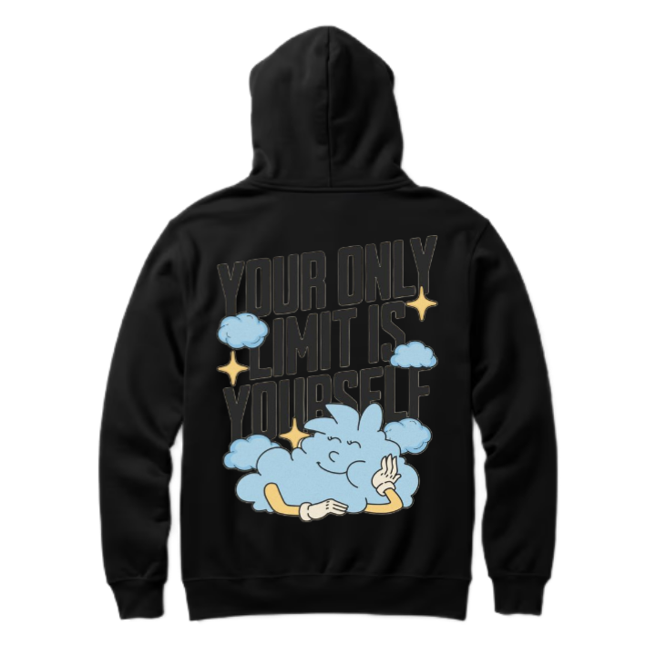 YOUR ONLY LIMIT IS YOURSELF One Size hoodie Black Back 24