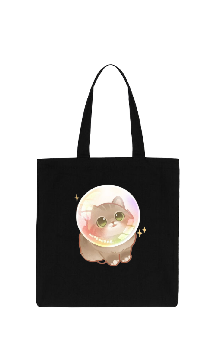 cat tote bag Black 24