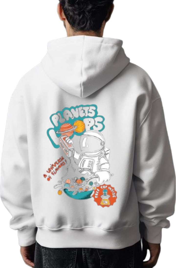 aliens Oversize Hoodie Back White 24