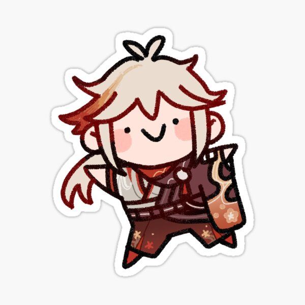 Genshin Impact Kazuha Anime Sticker - Cute Chibi Anemo Samurai Vinyl Decal for Laptop, Water Bottle, Journal, and Phone Case