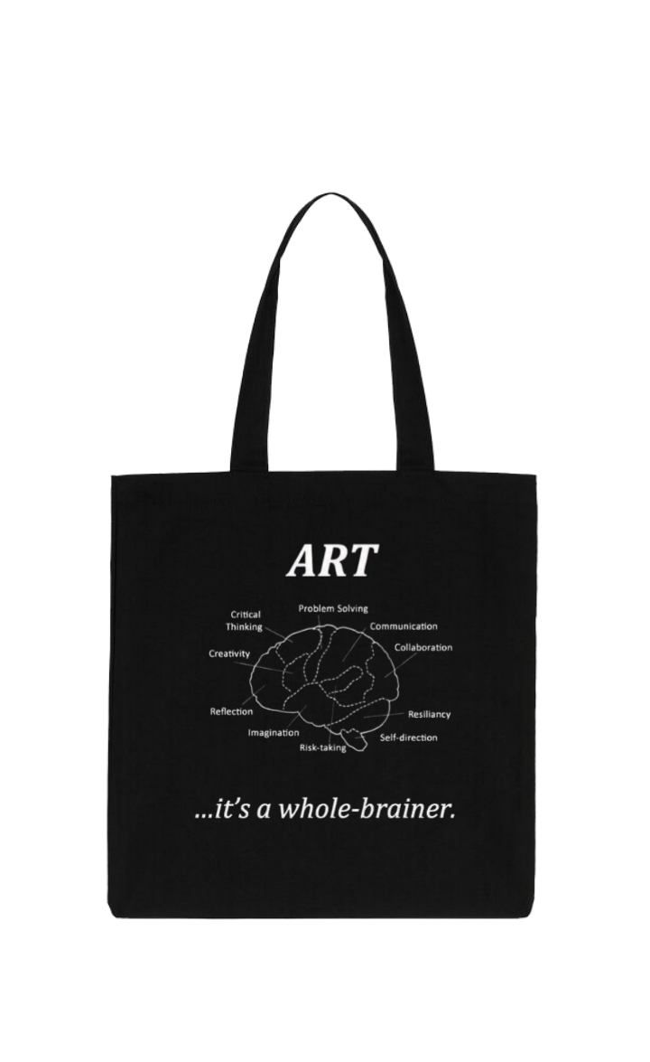 ART Back text tote bag Black 140