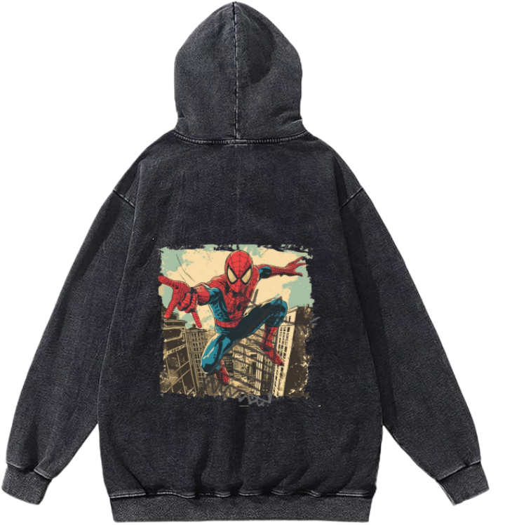 Spiderman One Size hoodie Washed Back 25
