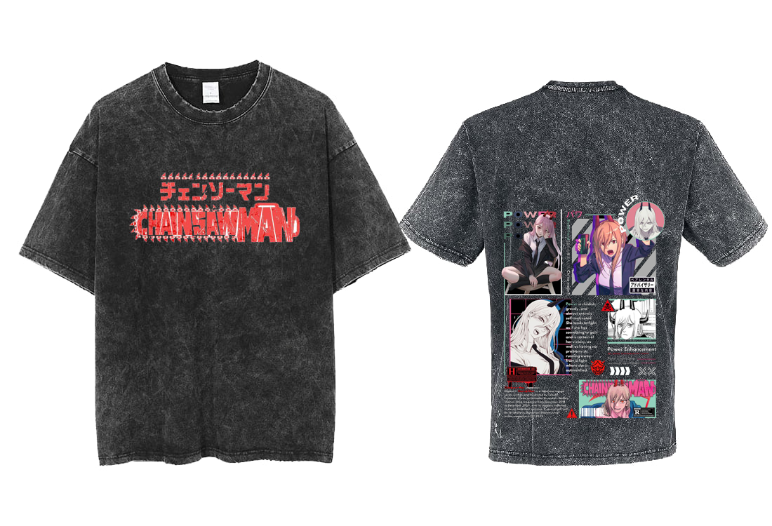 Chainsaw Man t- shirt One Size Washed Back 23