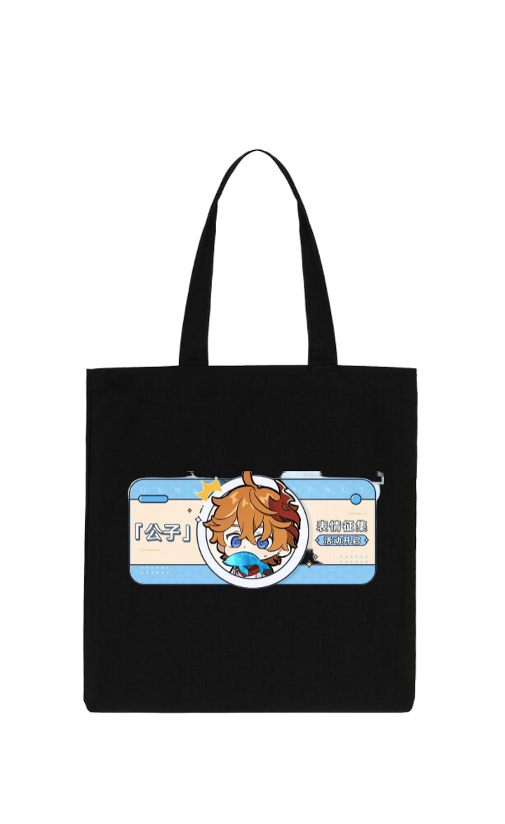 Genshin Impact Tartaglia tote bag Black 25