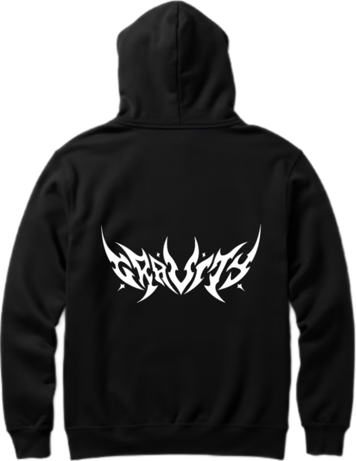 Goth Oversize Hoodie Black Back 25