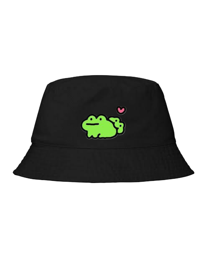 Frog Bucket hat Fishman hat cap Black 25